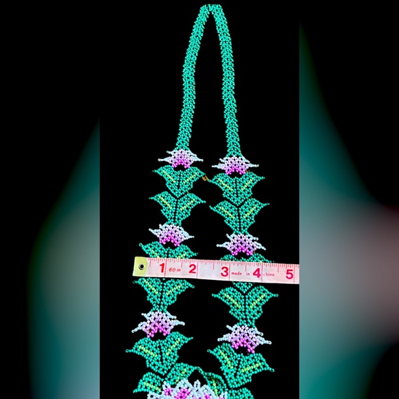 Blooming Beauty: Handcrafted 3D Pastel Pink Flower Necklace by GrandmaMia - Picture 6 of 6